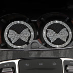 Car Multifunctional Anti-slip Coaster with Diamond Bow Crystal