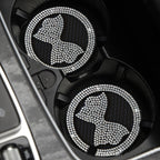 Car Multifunctional Anti-slip Coaster with Diamond Bow Crystal