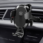 Carbon Fiber Automotive Phone Holder Car Navigation Bracket Telescopic Model, Air Outlet, Suction Stent, 2 In 1