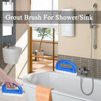 Car Interior D-shaped Seat Seam Cleaning Brush, Blue