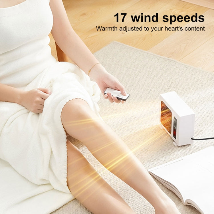 600W Desktop Electric Heater PTC Fast Heating Energy Saving Warm Fan, With Remote Control