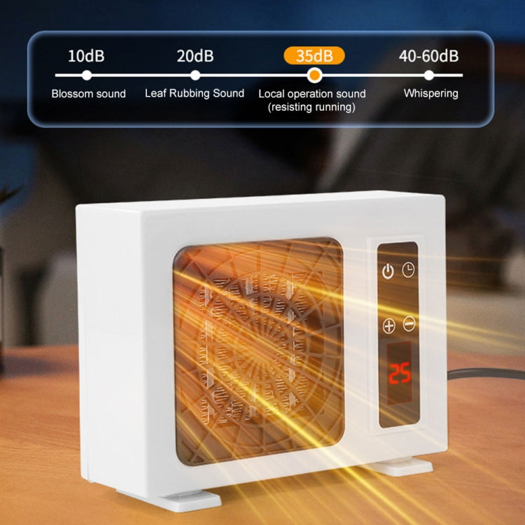 600W Desktop Electric Heater PTC Fast Heating Energy Saving Warm Fan, With Remote Control