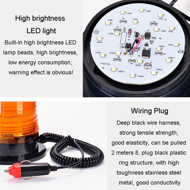 Magnetic School Bus Warning Lights Car Ceiling Flashing Lights With Cigarette Lighter, Yellow, Red