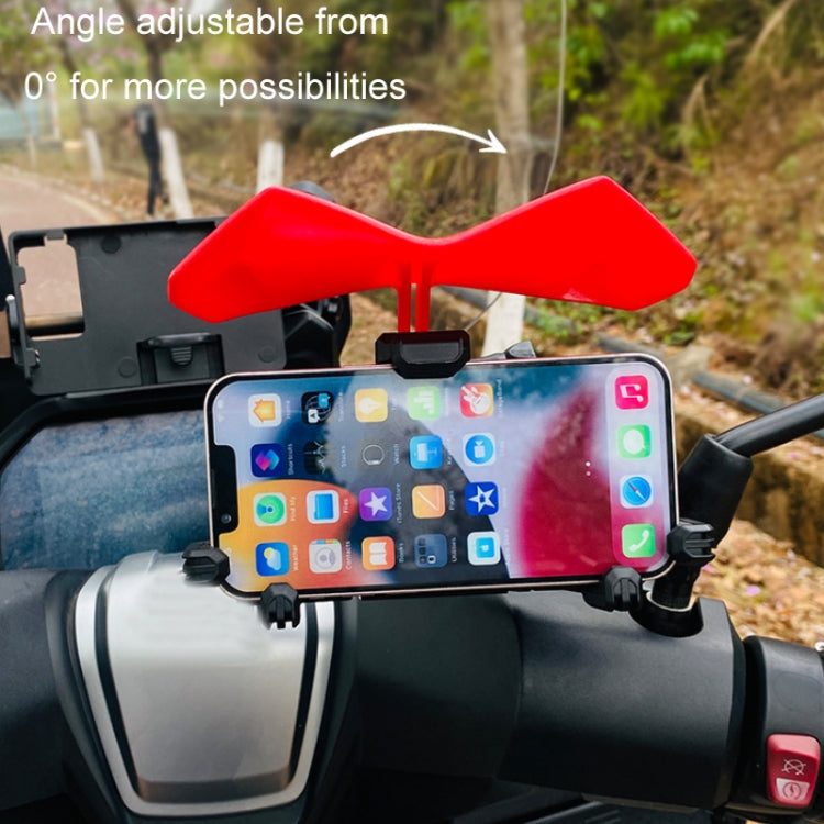 Motorcycle Mobile Phone Holder Sun & Rain Protection Expanded Deflector Wing, Red, Lemon Yellow, Blue, Black