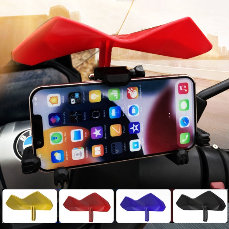 Motorcycle Mobile Phone Holder Sun & Rain Protection Expanded Deflector Wing, Red, Lemon Yellow, Blue, Black
