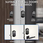 C88 Bluetooth Remote Tuya Automatic Smart Electronic Password Door Lock, C88 Black