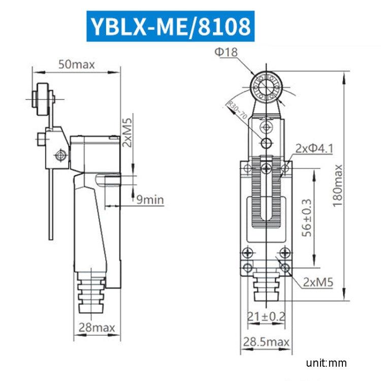 Limiter Travel Switches Micro Self-Resetting Stroke Switch, CHNT YBLX-ME8108, CHNT YBLX-ME8104, CHNT YBLX-ME8107, CHNT YBLX-ME8111, CHNT YBLX-ME8112, CHNT YBLX-ME8122, CHNT YBLX-ME8166, CHNT YBLX-ME9101