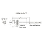 OMCH LJ18A3-8-Z/BX DC NPN 3-Wire Normally Open Sensors Inductive M18 Proximity Switch, LJ18A3-8-Z/BX