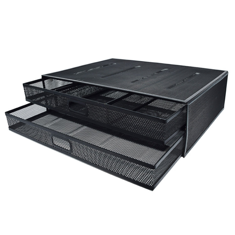 Computer Cooling Height Increase Stand Drawer Type Double Iron Desktop Storage Shelf
