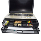Computer Cooling Height Increase Stand Drawer Type Double Iron Desktop Storage Shelf