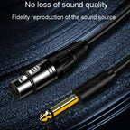 JINGHUA 6.5 Male To Female XLR Audio Cable 6.35 Three Core Balanced Microphone Mixer, 1.5m, 3m, 5m, 10m