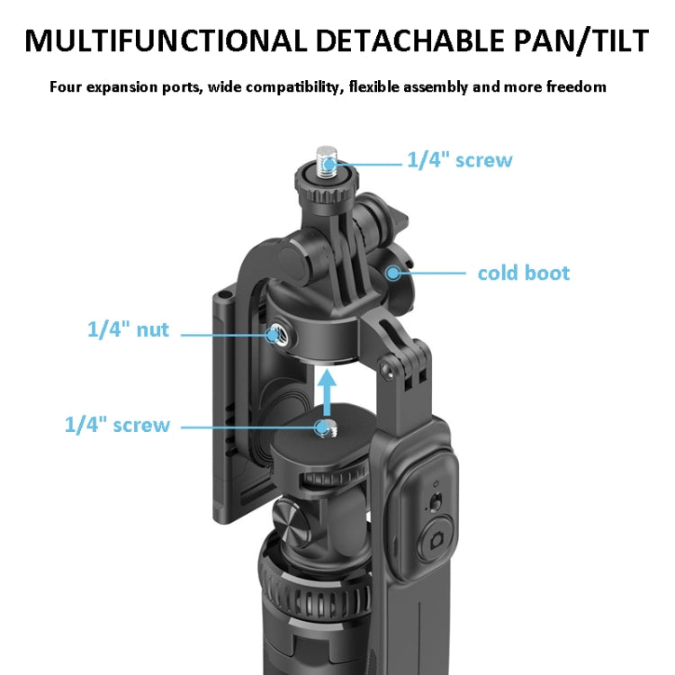 2m Metal Tripod Selfie Stick With 4 Expansion Interfaces for Phone Camera, Only Tripod