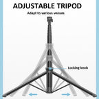 2m Metal Tripod Selfie Stick With 4 Expansion Interfaces for Phone Camera, Only Tripod
