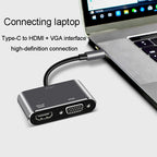 JINGHUA Z321 Multifunctional HUB Docking Station Converter, Type-C To HDMI+VGA, Type-C To HDMI+PD+USB