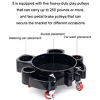 Multifunctional Cleaning Bucket Pulley Base Car Wash Mobile Stool