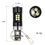 1pair Automotive High-power LED White Light Fog Lamp, H3