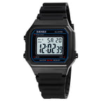 SKMEI 1698 50m Waterproof Multifunctional Sports Square Pin Buckle Luminous Digital Watch