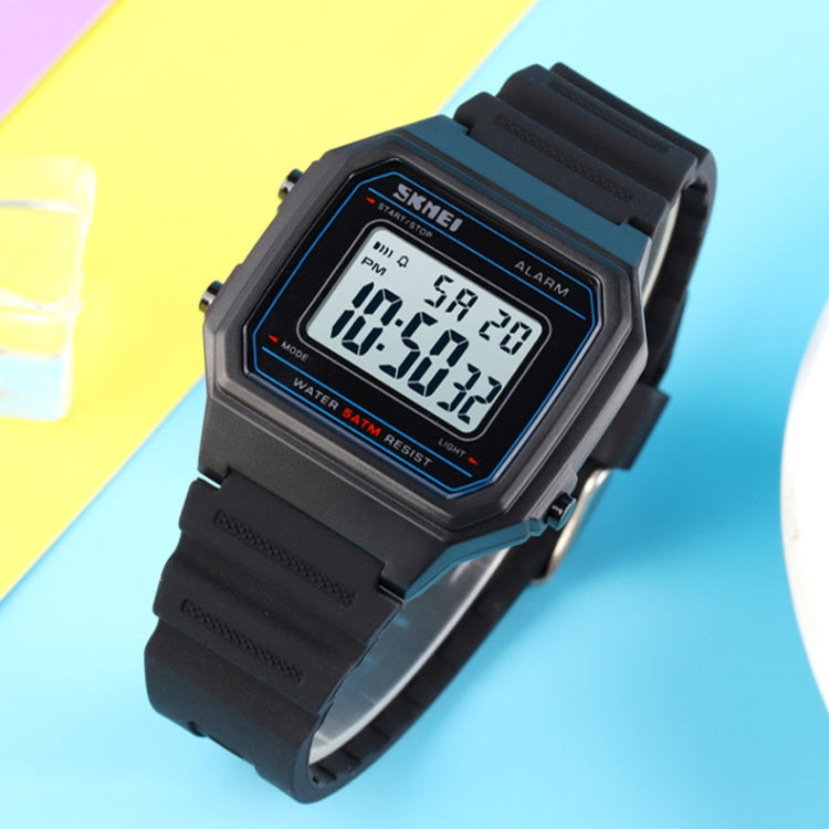 SKMEI 1698 50m Waterproof Multifunctional Sports Square Pin Buckle Luminous Digital Watch