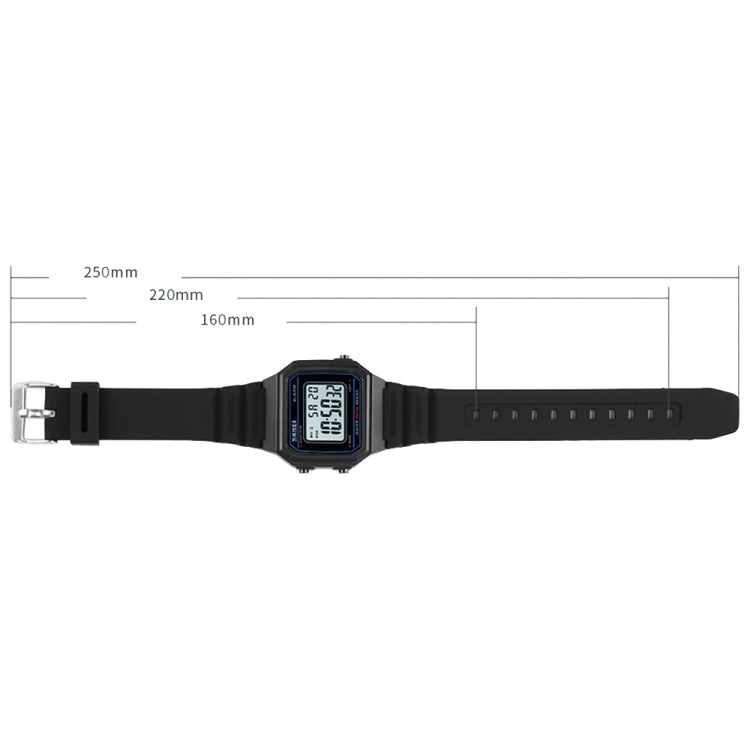 SKMEI 1698 50m Waterproof Multifunctional Sports Square Pin Buckle Luminous Digital Watch