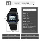 SKMEI 1698 50m Waterproof Multifunctional Sports Square Pin Buckle Luminous Digital Watch