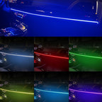 Car Interior Fiber Optic Cold Light RGB Ambient Lamp Center Phantom Footwell Atmosphere Lights, One To One 110cm, One To Two 110cm+35cm