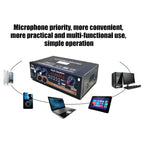 Bluetooth Built-in Recording Microphone USB Flash Drive Digital Dual-purpose Power Amplifier, EU Plug 220V, US Plug 110V