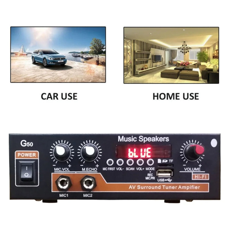 Bluetooth Built-in Recording Microphone USB Flash Drive Digital Dual-purpose Power Amplifier, EU Plug 220V, US Plug 110V