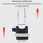 Outdoor Door Anti-Theft Alarm Lock Waterproof Anti-Pick Motorcycle Bicycle Padlock, Short Beam Model, Long Beam Model