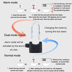 Outdoor Door Anti-Theft Alarm Lock Waterproof Anti-Pick Motorcycle Bicycle Padlock, Short Beam Model, Long Beam Model