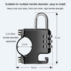 Motorcycle Helmet Anti-Theft Lock Fixed Helmet Combination Padlock, Black, Silver