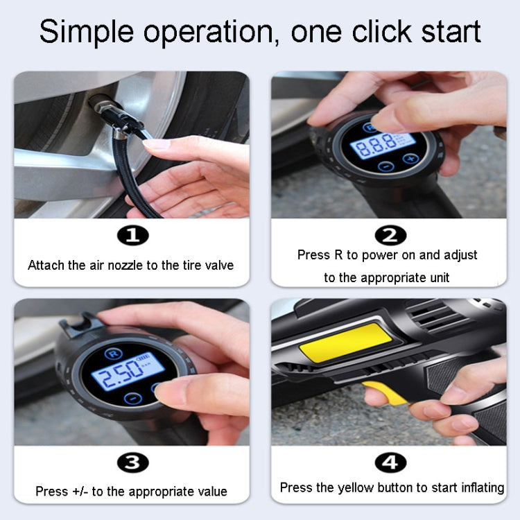 Portable Multifunctional Car Inflator Automobile Tire Pneumatic Pump, Wired Pointer, Wired Digital, Wireless Digital