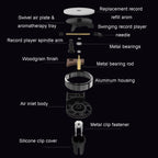 Car Aroma Diffuser Air Vent Rotating Retro Gramophone Fragrance Diffuser Ornament, Gramophone+3pcs Refill Aroma