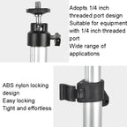 Aluminum Tube Cell Phone Live Streaming Telescopic Pole Desktop C-Clip Cell Phone Overhead Photo Holder, Bracket+Phone Clip