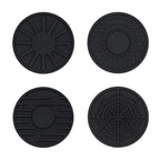 4pcs/set 6.8x0.3cm Car Anti-slip Silicone Water Coaster Storage Interior, Black, Gray, Brown, Green, Wine Red