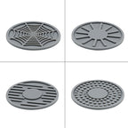 4pcs/set 6.8x0.3cm Car Anti-slip Silicone Water Coaster Storage Interior, Black, Gray, Brown, Green, Wine Red