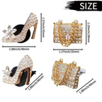 2pcs/Set Car Air Outlet Diamond-Encrusted Decoration Aromatherapy Clip, High Heels+Bag, Golden Bag+Gold High Heels, Bag+ Crown, Champagne Bag+ Gold High Heels, Bag+Color High Heels