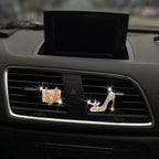 2pcs/Set Car Air Outlet Diamond-Encrusted Decoration Aromatherapy Clip, High Heels+Bag, Golden Bag+Gold High Heels, Bag+ Crown, Champagne Bag+ Gold High Heels, Bag+Color High Heels