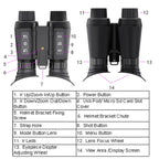 Adjustable Pupil Distance Headset Night Vision Device 3D HD Digital Binoculars Outdoor Infrared Night Vision Telescope, NV8300