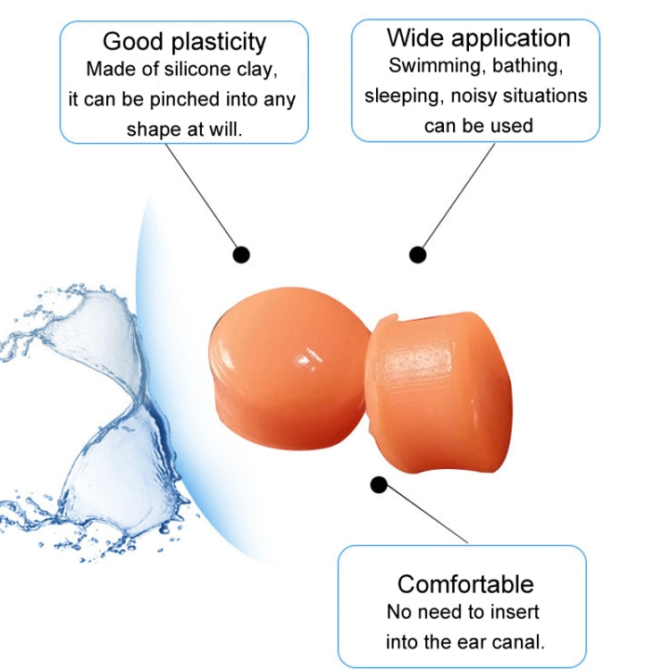 12pcs /Box Silicone Mud Children Sleep Earplugs Noise Reduction Swimming Waterproof Ear Plugs
