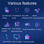 S9 Mobile Phone Computer Live Sound Card Voice Changer Game Karaoke Recording Audio Transformer, S9