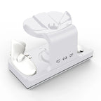 For Meta Quest 3 Headset Charging Base with Dazzle Lights VR Grip Charging Stand, White, Black