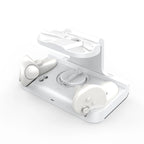 For Meta Quest 3 Headset Charging Base with Dazzle Lights VR Grip Charging Stand, White, Black
