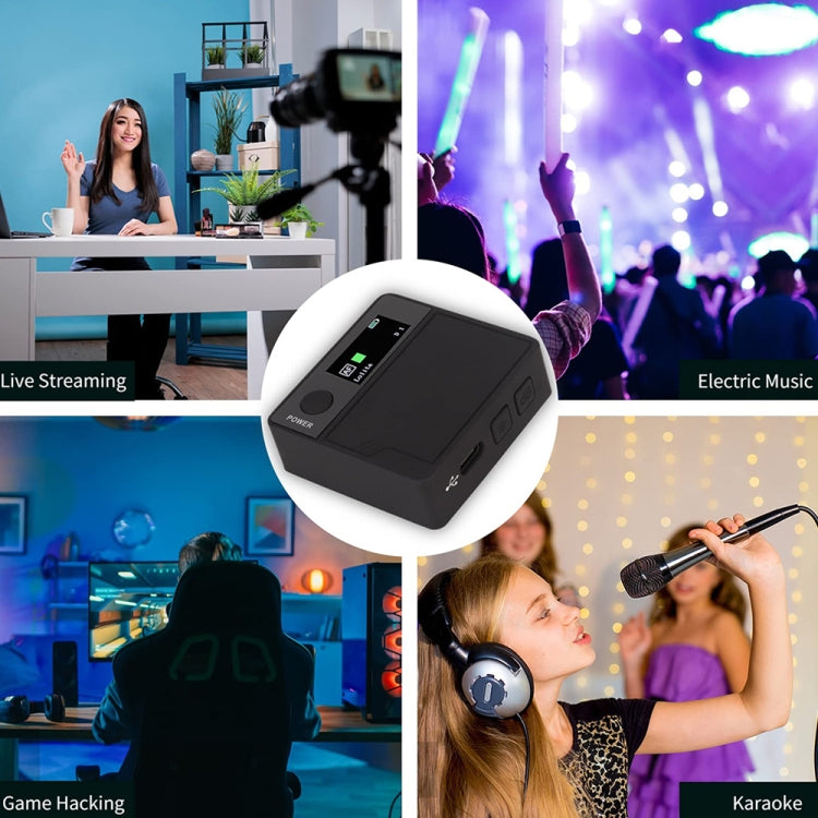 A9 Mobile Phone Computer Live Recording Mini Color Screen Display Sound Card Voice Changer, English, English Set