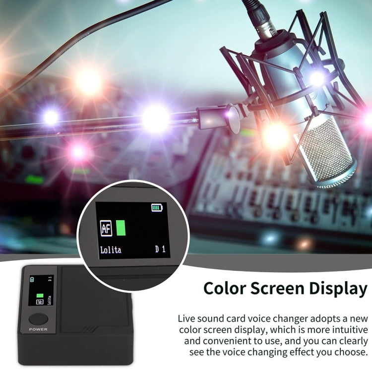 A9 Mobile Phone Computer Live Recording Mini Color Screen Display Sound Card Voice Changer, English, English Set