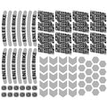 ENLEE E-RS2302 72pcs /Set Multi-Functional Reflective Strip Stickers Bicycle Body Warning Decal