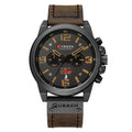 Curren 8314 Sports Six-Hand Waterproof Leather Strap Calendar Men Quartz Watch, Black Shell Khaki, Black Shell White, Black Shell Red, Black Shell Gray, White Shell White, White Shell Blue