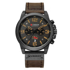 Curren 8314 Sports Six-Hand Waterproof Leather Strap Calendar Men Quartz Watch, Black Shell Khaki, Black Shell White, Black Shell Red, Black Shell Gray, White Shell White, White Shell Blue