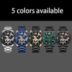 Curren 8395 Calendar Six-Hand Steel Strap Men Quartz Watch, Rose Shell Blue, Golden Shell Black, Black Shell Black, Black Shell Green, White Shell Black