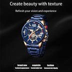 Curren 8395 Calendar Six-Hand Steel Strap Men Quartz Watch, Rose Shell Blue, Golden Shell Black, Black Shell Black, Black Shell Green, White Shell Black