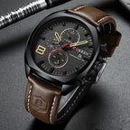 Curren 8324 Six-hand Leather Strap Waterproof Men Watch With Calendar, Black Shell Coffee, Black Shell Khaki, White Shell Black, White Shell White